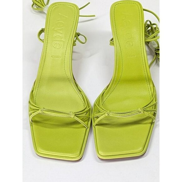 Aeyde Roda Women's Lace up Leather Sandals Apple Green Size 38.5 EU (MSRP $295) - Picture 7 of 11
